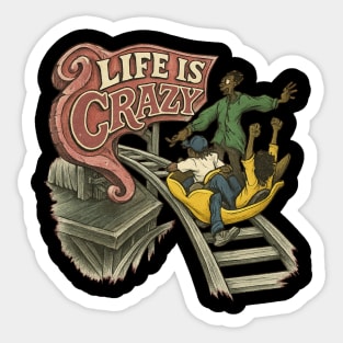 Bizarre Life Ride – Surreal Retro Rollercoaster Design Sticker